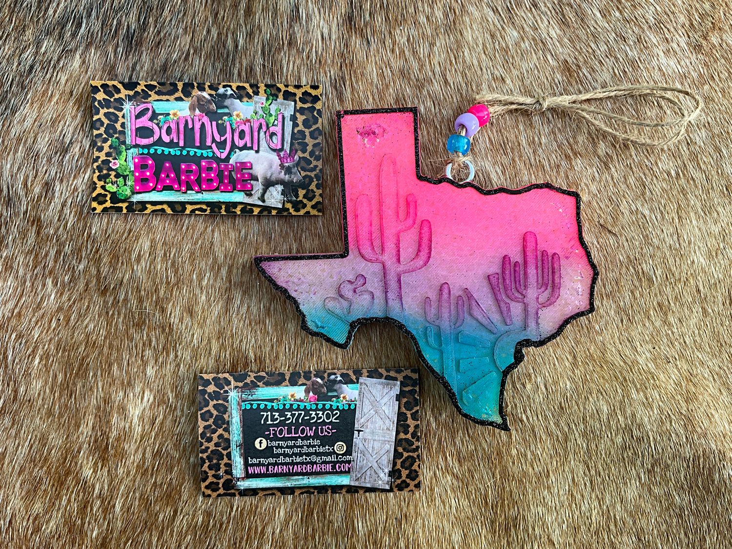 Texas &amp; Cactus Car Freshie/ Air Freshener