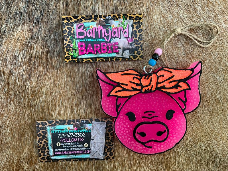 Pig Face With a Bow Car Freshie Car Freshies/Air Freshener