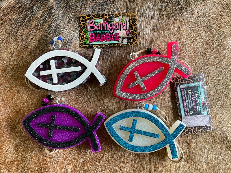 Fish with Cross  Car Freshies/Air Freshener