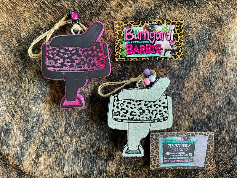 Saddle with Leopard Print Car Freshies/Air Freshener