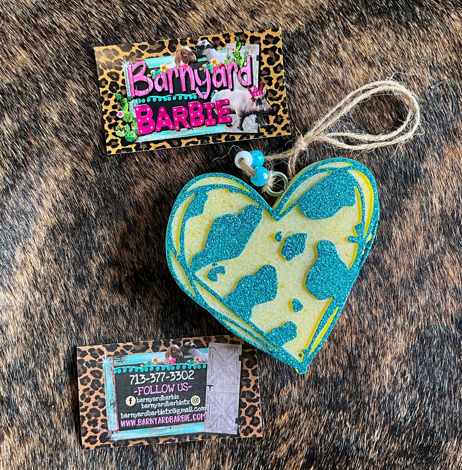 Cow Print Heart  Car Freshies/Air Freshener