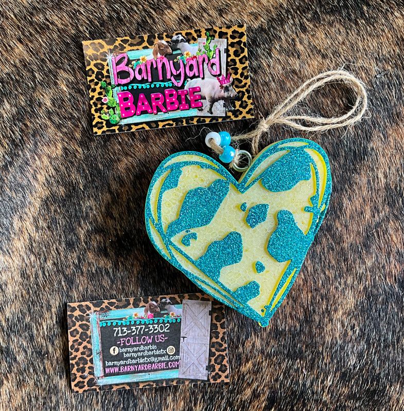 Cow Print Heart  Car Freshies/Air Freshener