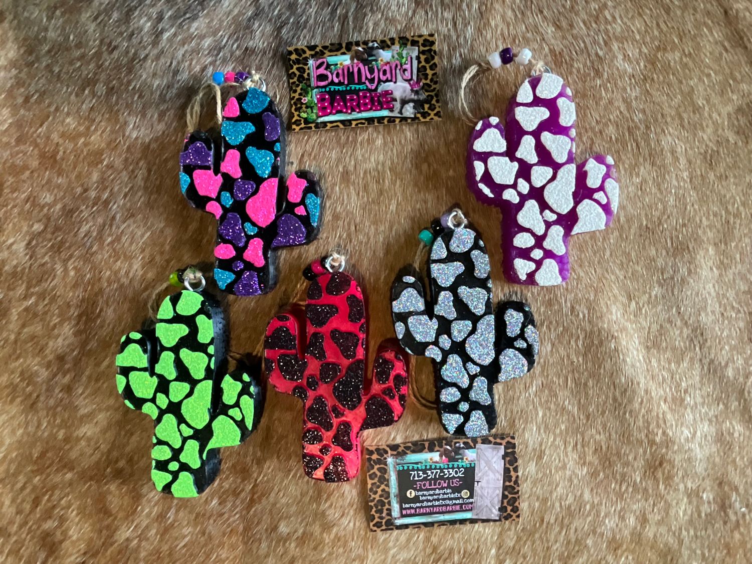 Cow Print Cactus  Car Freshies/Air Freshener