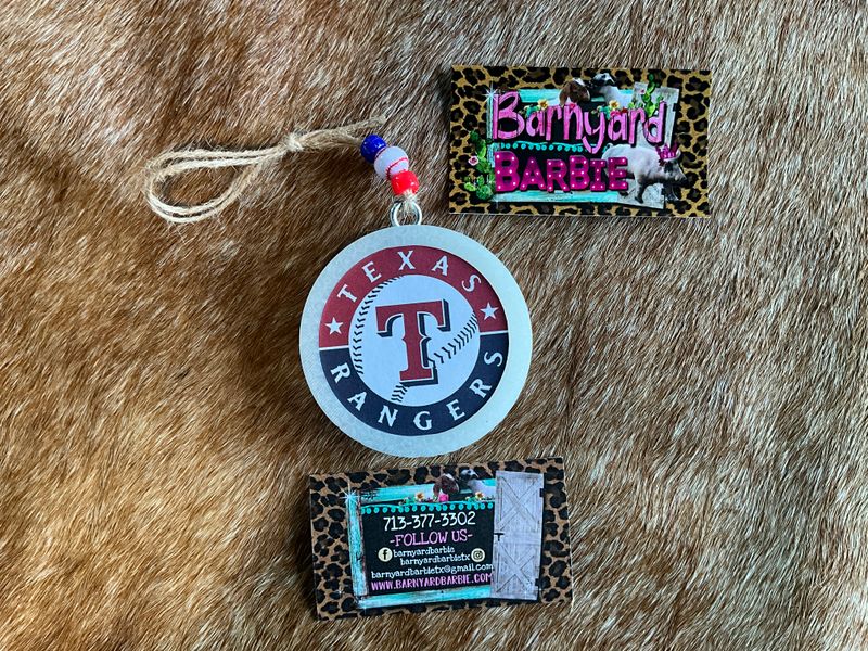 Texas Rangers Card stock Circle Car Freshie/ Air Freshener
