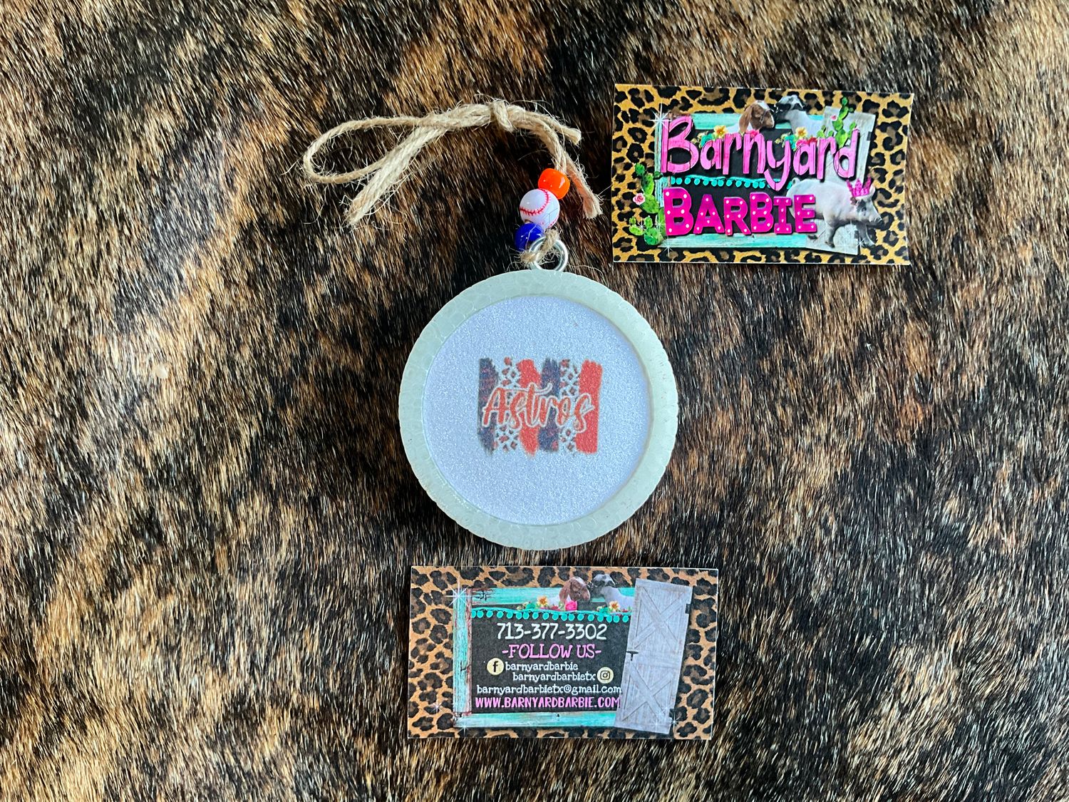 Astros Card stock Circle Car Freshies/Air Freshener