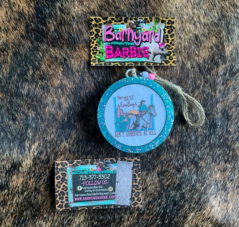 The Best Cowboys aren’t Cowboys at all  Card stock Circle Car Freshie/ Air Freshener