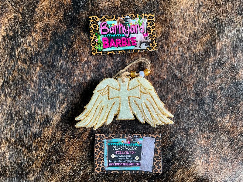 Angel Wings with Cross Car Freshies/Air Freshener