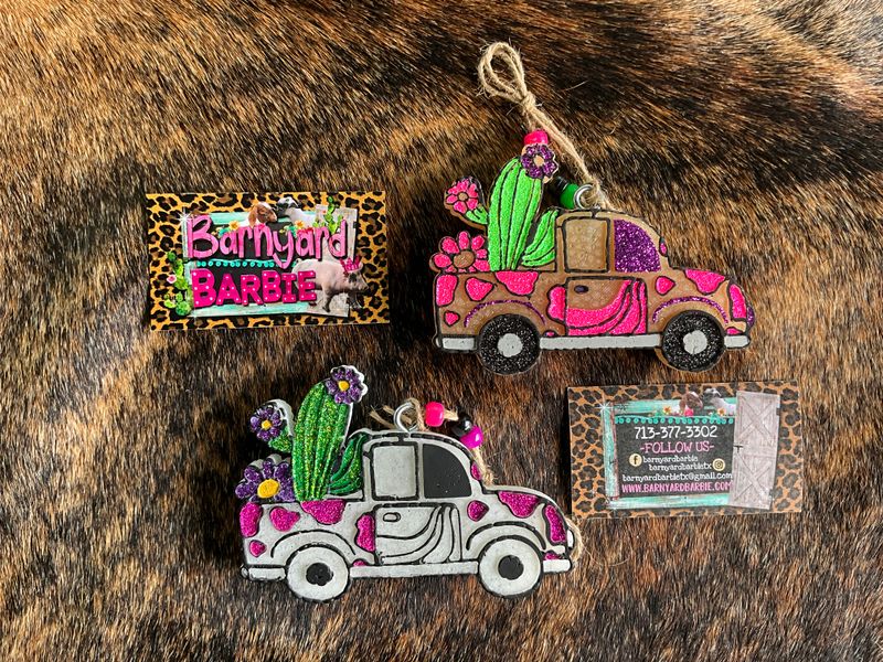 Cute Truck with Cactus  Car Freshies/Air Freshener