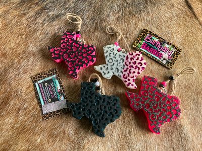 Leopard Print Texas Shape Car Freshies/Air Freshener