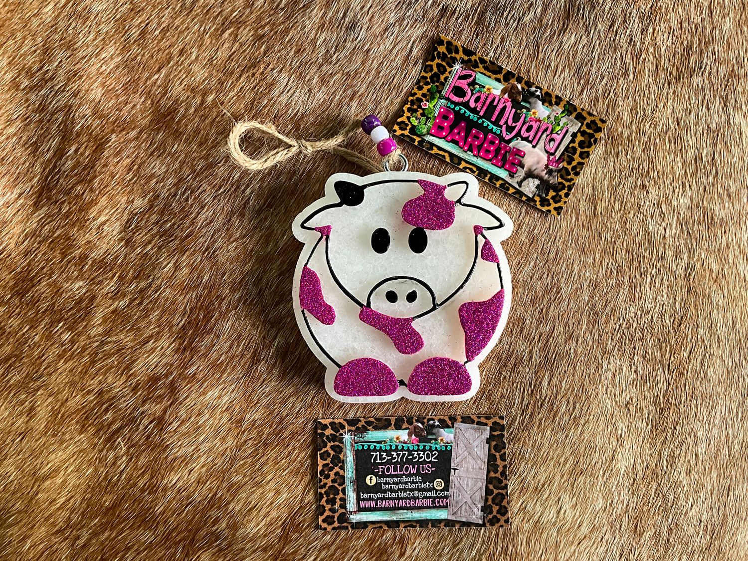Fluffy Cow  Car Freshies/Air Freshener