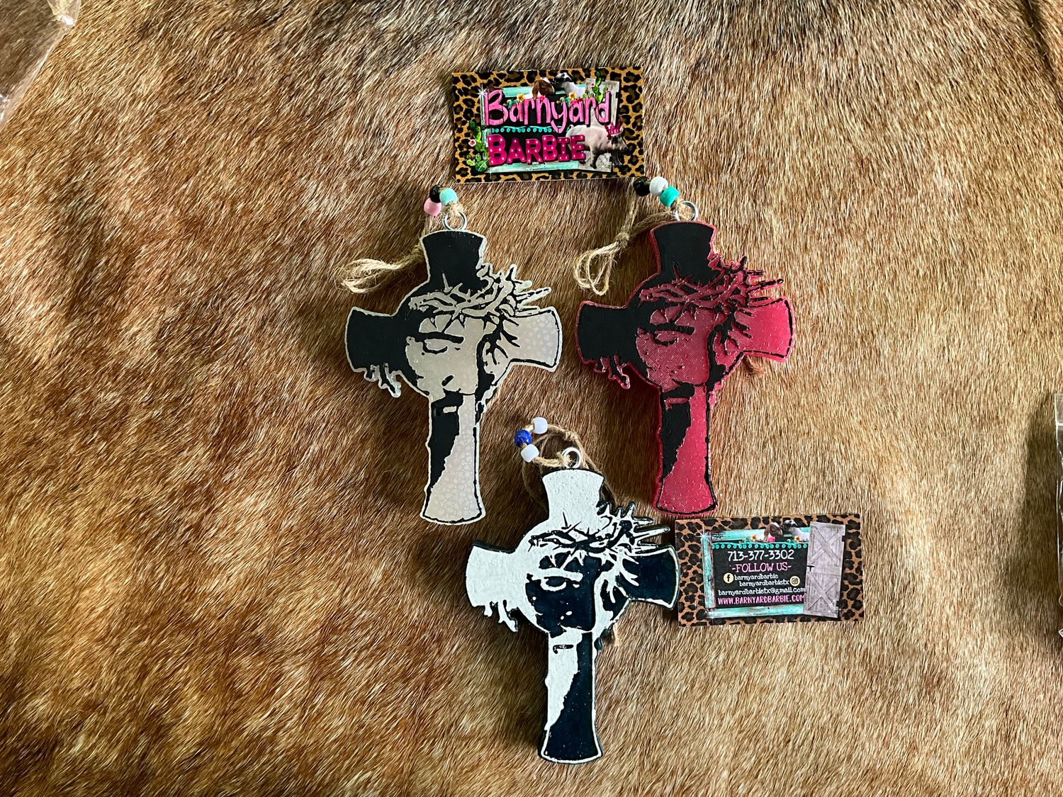 Cross with Jesus Face  Car Freshies/Air Freshener