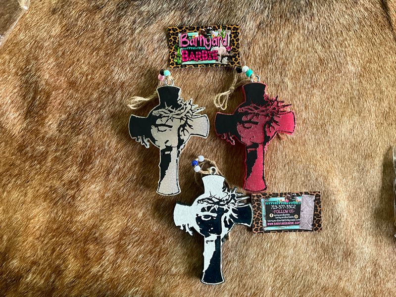Cross with Jesus Face  Car Freshies/Air Freshener