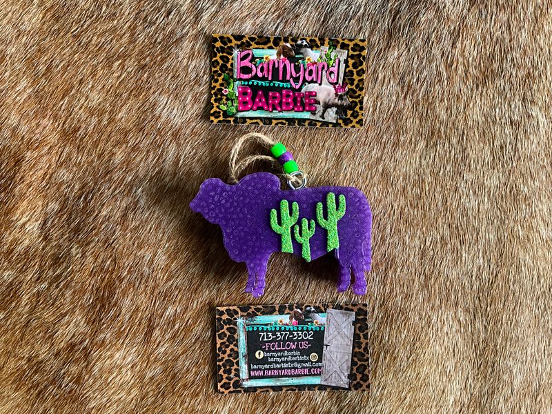 Brahman Steer with Cactus Car Freshies/Air Freshener
