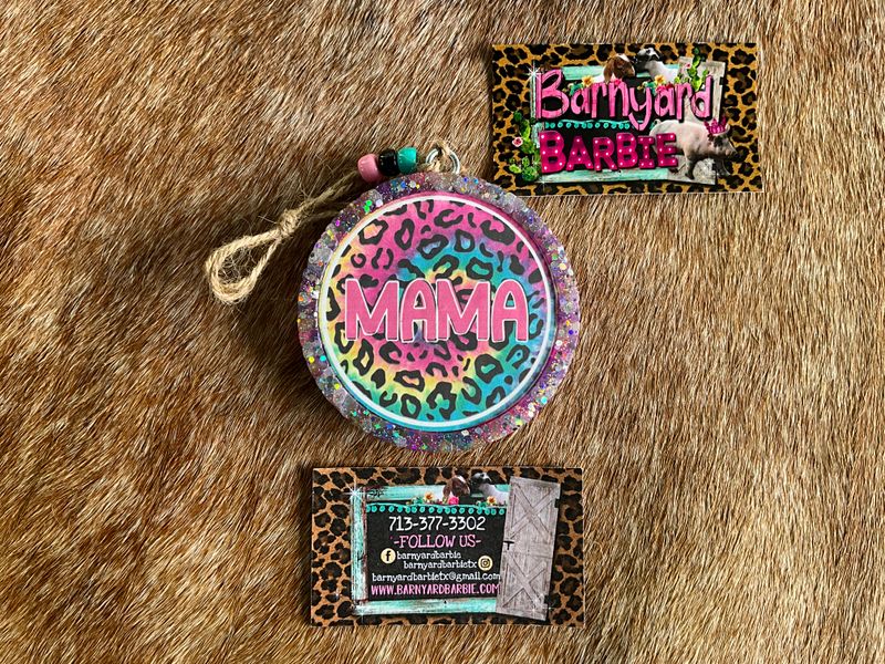 Leopard Tie-Dye Mama Card Stock Car Freshies/Air Freshener