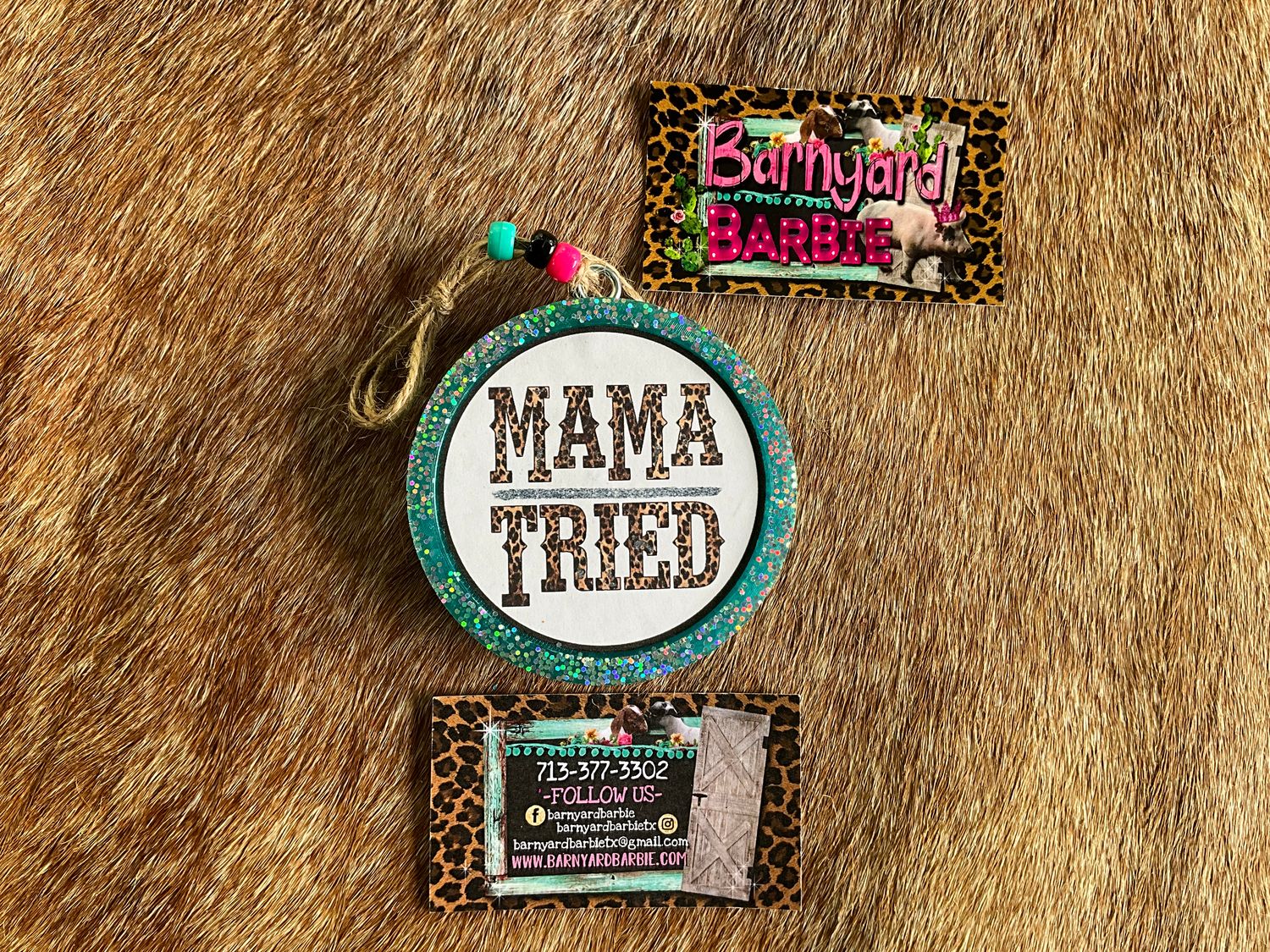 Leopard Print Mama Tried Card Stock Car Freshies/Air Freshener