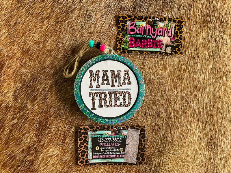 Leopard Print Mama Tried Card Stock Car Freshies/Air Freshener