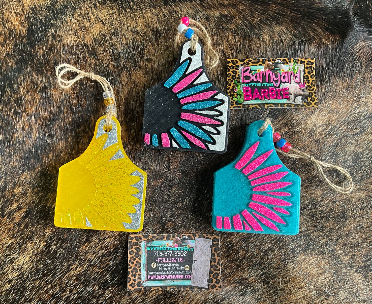 Sunflower Cow Tag  Car Freshies/Air Freshener