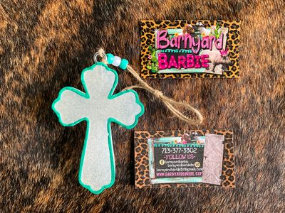 Outlined Cross Car Freshies/Air Freshener