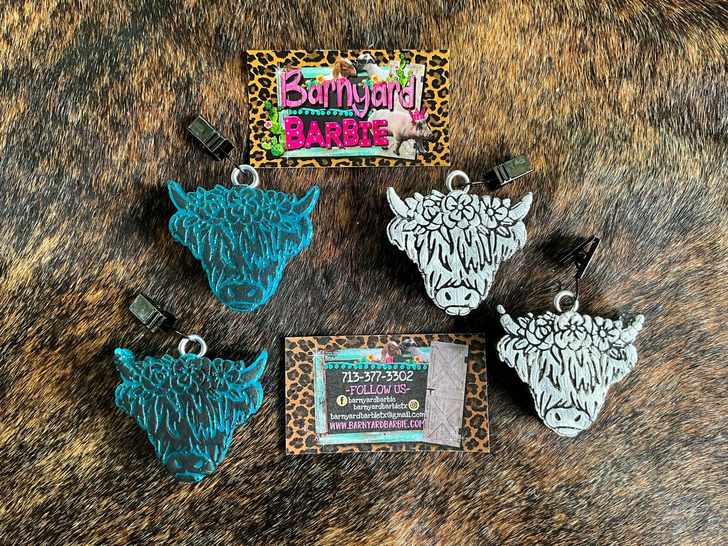 Highland Cow Face Vent Clip Car Freshies/Air Freshener