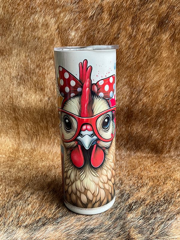 20oz Skinny Chicken Saying  Let me pour you a glass of get over it ….. and oh, here is a straw so you can SUCK IT UP