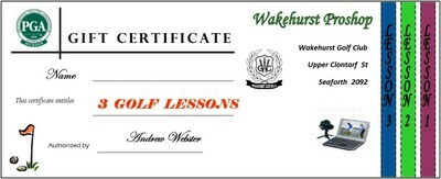PGA Golf 3 Lesson Voucher