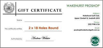 2 x 18 Holes Round of Golf Voucher