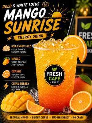 Gold &amp; White Lotus Energy Drinks