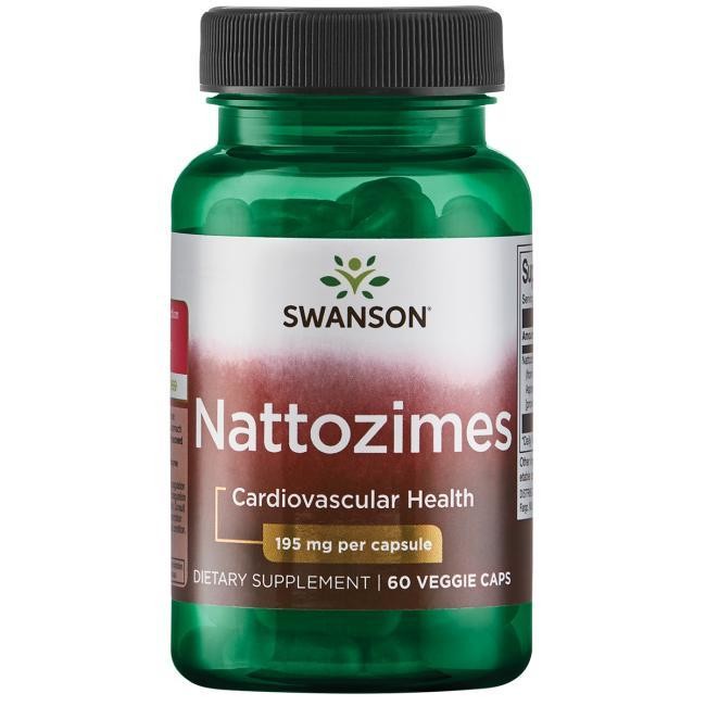 נאטוזים 195, 60 כמוסות: לתמיכה בבריאות הלב וכלי הדם | Triple Strength Nattozimes, 195mg, 60c - Swanson Vitamins