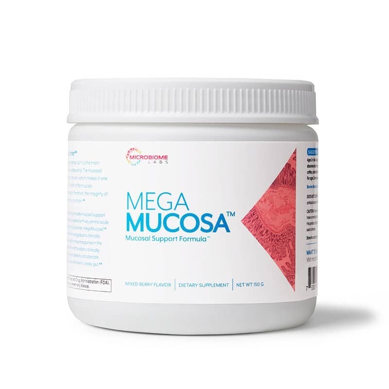 מגה מוקוזה לחידוש ריריות מערכת העיכול 30 מנות - בטעם פטל לימון | Mega Mucosa 30 servings - Microbiome Labs