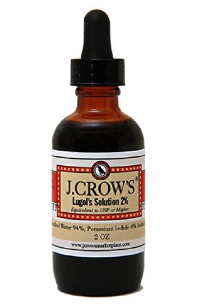 יוד לוגול 2%- משפר אנרגייה ומסייע - המקורי והיחידי שנבדק ונמצא נקי ממתכות כבדות | Lugol's Solution of Iodine 2% 2oz - J.Crows Marketplace