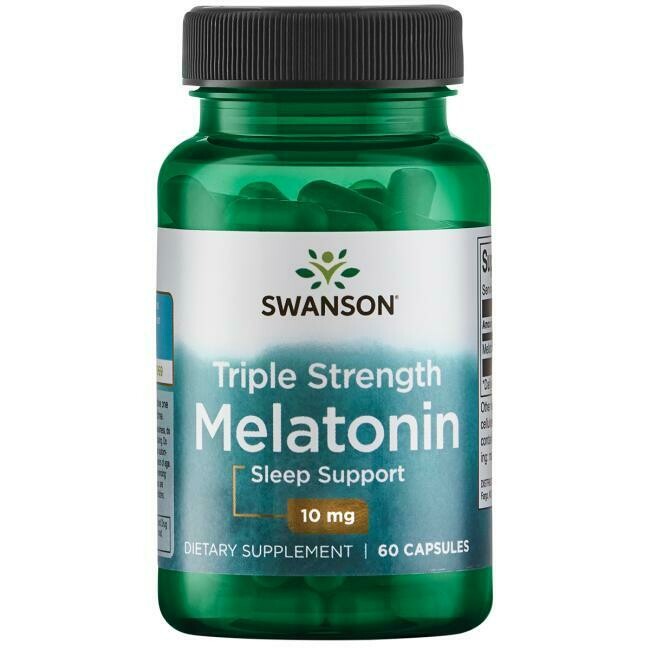 מלטונין בחוזק משולש - 10 מ"ג 60 כמוסות | Triple Strength Melatonin 10mg 60c - Swanson Vitamins