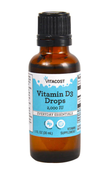 טיפות ויטמין D3 - שלושים  מ"ל - מתאים גם לצמחונים | D Drops 30ml - Vitacost