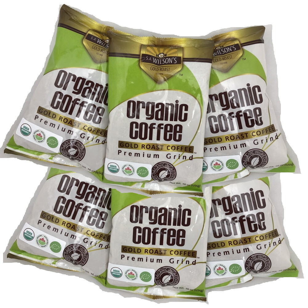 קפה אורגני טהור לחוקן - ללא עובש, - 6 שקיות במבצע - 453 גרם ליחידה | Organic Coffee 473 gr - 6 units - S.A.Wilsons