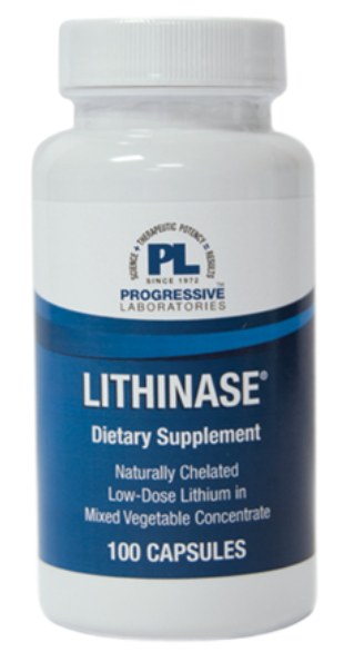 ליתיום פעיל ובטוח הנוצר בתהליך גידול אורגני 100 כמוסות | Lithinase 100c - Progressive Laboratories