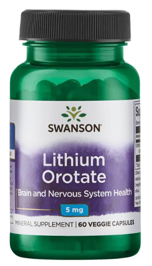 ליתיום אורוטאט 5 מ"ג, 60 כמוסות | Lithium Orotate 5 mg 60c - Swanson