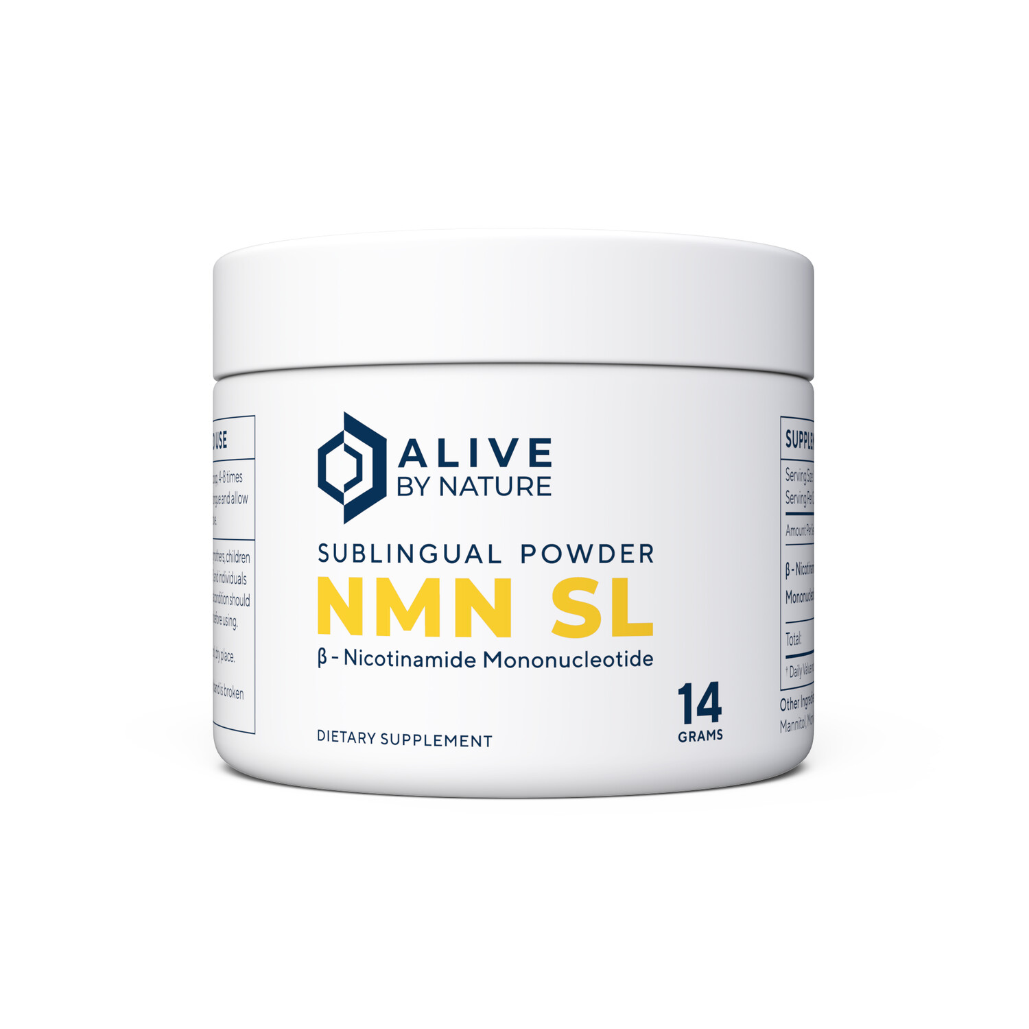 אבקת NMN בטעם לימון טבעי - 14 גרם | NMN SL , Sublingual Powder with Citrus Burst- AliveByScience
