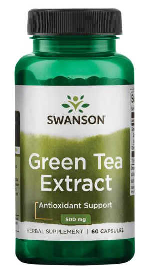 תמצית תה ירוק 500 מ"ג 60 קפסולות | Green Tea Extract 500 mg 60c - Swanson