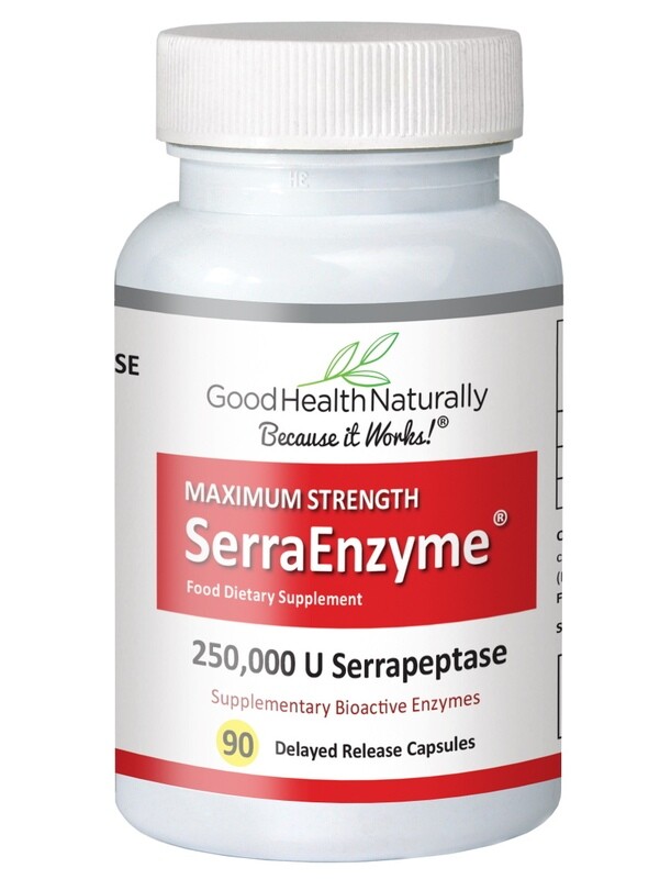 סרפפטאז - סראזים 250,000 - ® SERRAZYME פירוק דלקות טבעי 90 כמוסות בעוצמה מקסימלית | Serra Enzyme™ 250,000IU, 90 Capsules - GoodHealthNaturally