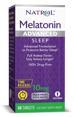 מלטונין, 10 מ"ג, 60 טבליות - בשחרור מושהה. תומך בכניסה לשינה וגם בהישארות בשינה | Melatonin Time Release 10mg - Natrol