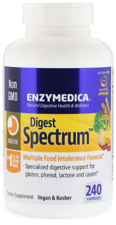 דייג'סט ספקטרום - פורמולת אנזימי עיכול מקיפה לשיפור עיכול במצבים קשים (240 כמוסות) | Digest Spectrum 240c - Enzymedica