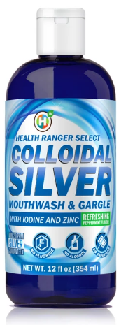 מי פה עם כסף קולודיאלי יוד ואבץ - 354 מ"ל | Colloidal Silver Mouthwash & Gargle with Iodine and Zinc 354ml