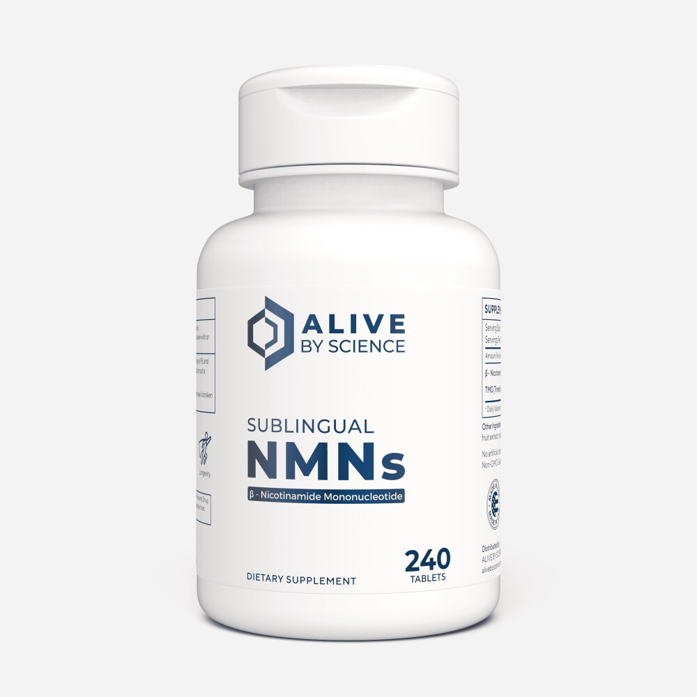 240 טבליות NMNs תת לשוניות נמסות בפה בטעם לימון טבעי | NMN – 240 ct Sublingual Tablets - AliveByScience