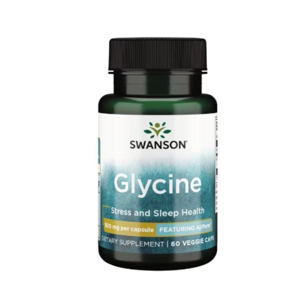 גליצין 60 כמוסות טבעוניות | Ajipure Glycine 500mg 60vc Vegeterian Source - Swanson