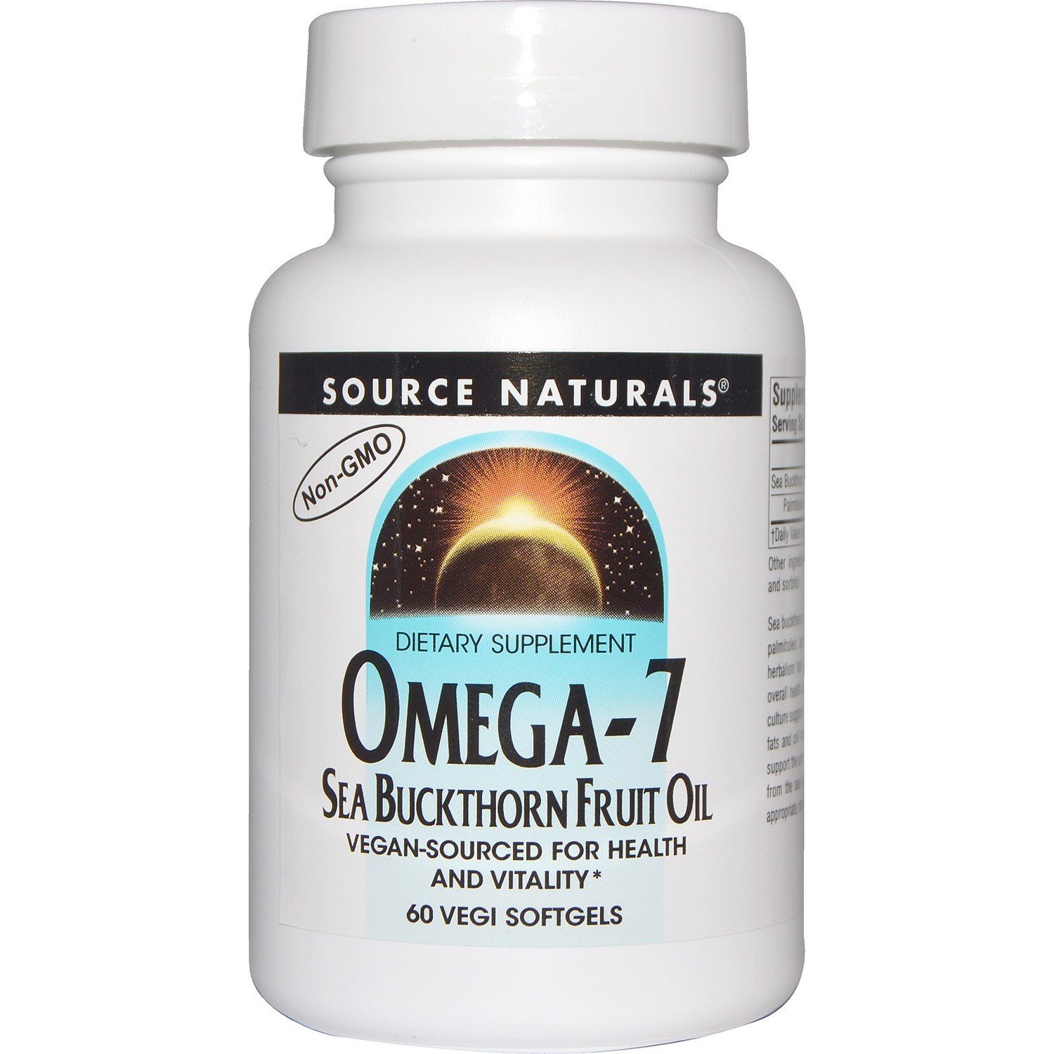 אומגה 7 - 60 כמוסות צמחיות | Omega-7, Seabuckthorn Fruit Oil, 60 Vegi Softgels - Source Naturals