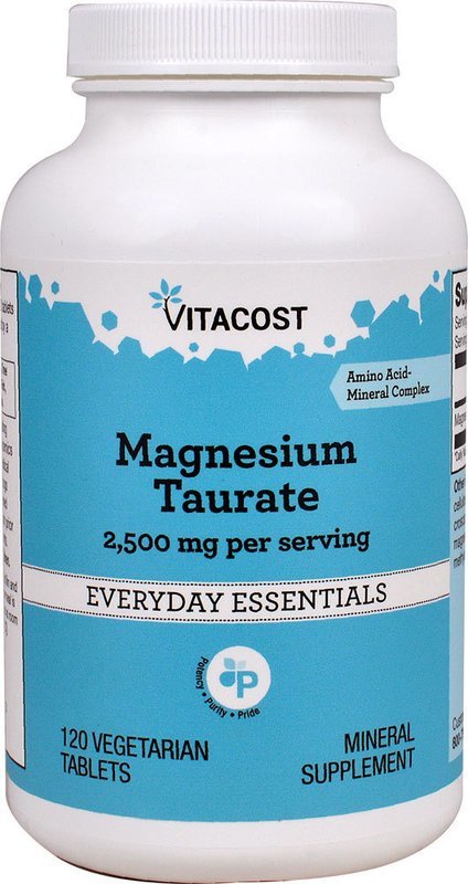 מגנזיום טאורט: טבליות ללב ולעיכול - 120 טבליות | Magnesium Taurate 120vt - Vitacost