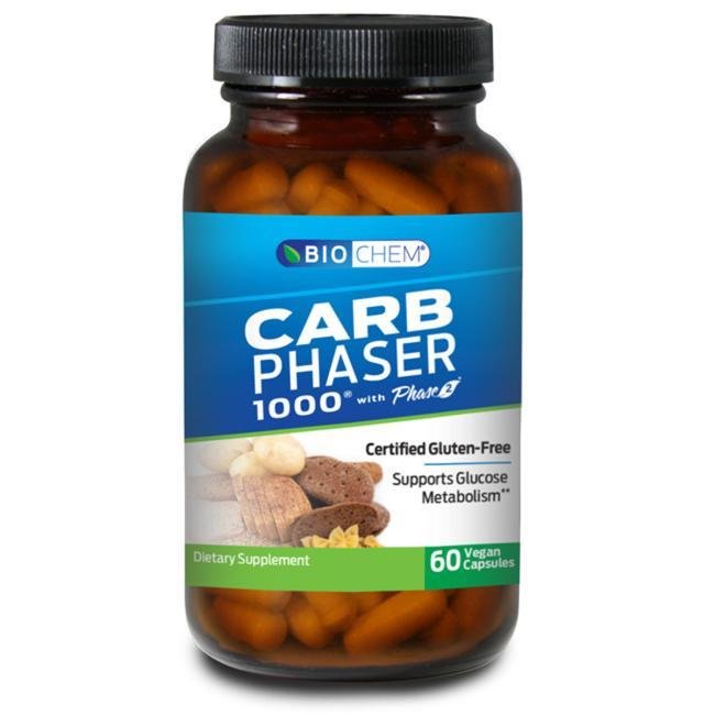 חותך הפחמימות CARB PHASER- הגלולה שאחרי ארוחת השחיתות | Carb Phaser 1000 with Phase 2 120c - BioChem