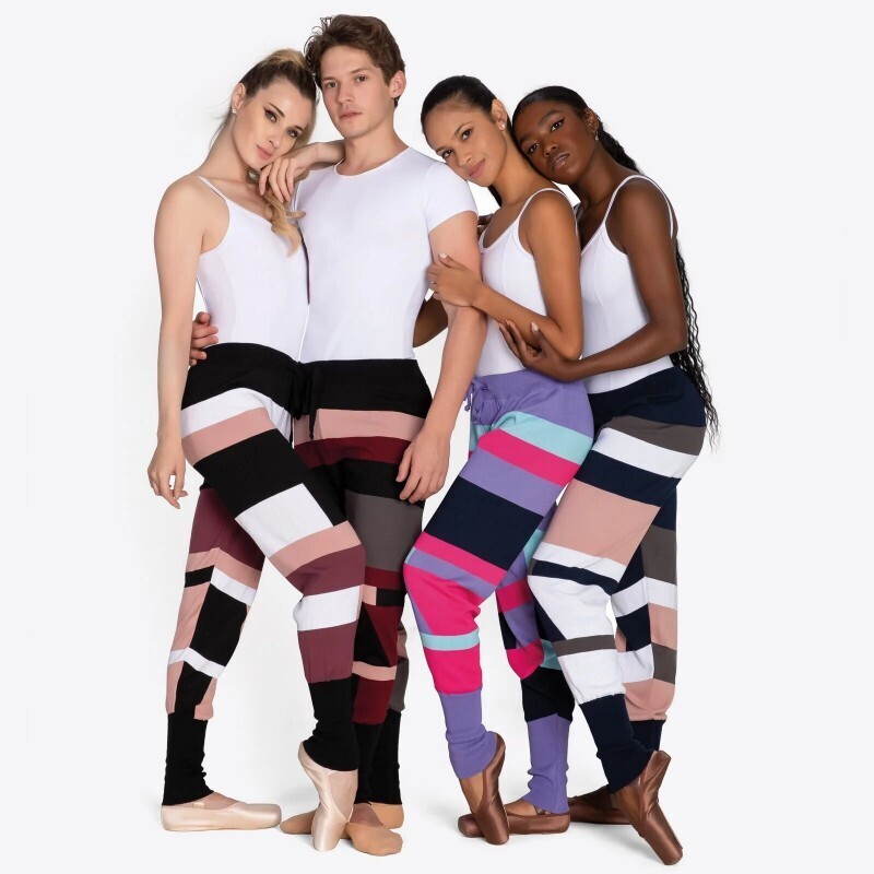 Warm-up pants SO DANCA, Colors: Mauve-Rose foncé-Bleu clair-Marine, Tailles: S