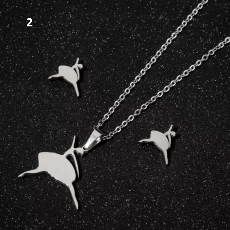 Set de boucles d'oreille et pendentif danseuse ATD