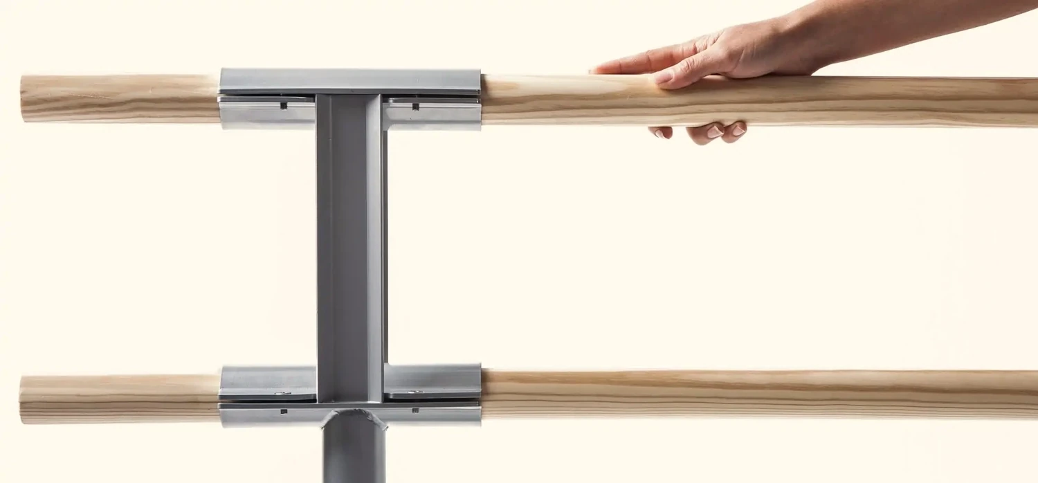 Adjustable floor-mounted double ballet barre GISELLE DINAMICA