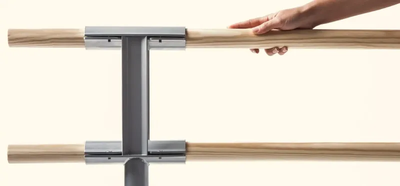 Adjustable floor-mounted double ballet barre GISELLE DINAMICA